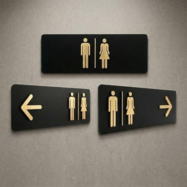 WL 화장실 W.C TOILET 화살표 표시 표지판