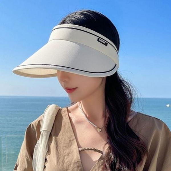 자외선차단모자 햇빛가리개모자 썸머가드 돌돌이 썬캡 아이보리
