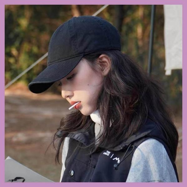 올블랙 심플 남녀공용 착시볼캡 얼굴 작아보이는 헬스모자 무지 검정 야구캡