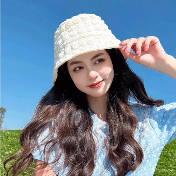 예쁜 휴가 주름 버킷햇 모자 캠핑 디자인 여행 버킷햇