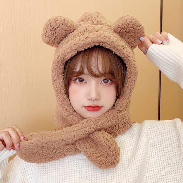 방한 겨울 후리스 뽀글이 곰돌이머플러 후드모자 바라클라바 후드넥워머 후드머플러 모자워머 목도리넥워머