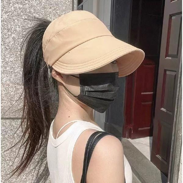 [기회공작소] 뒷통수가 뚫린 챙넓은 포니테일모자 볼캡 똥머리모자 올림머리