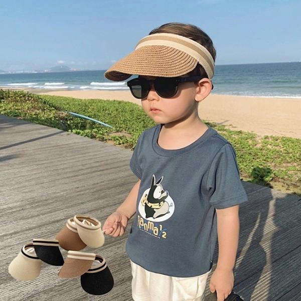 KC인증 아동 리본 밀짚 썬캡 모자 남아 여아 자외선차단 여름 왕골 선캡 선바이져