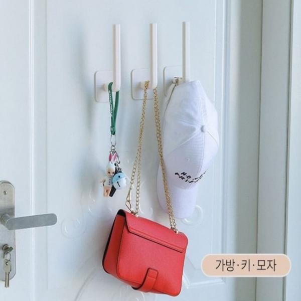 [사러왕]아이디어 용품 접착식 행거 도어 문 옷걸이 방문 가방 걸이 다용도 모자 정리 무타공 시공