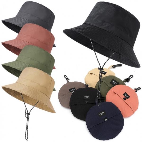 고품질 나일론 초경량 포켓형 버킷햇 벙거지모자 여행모자