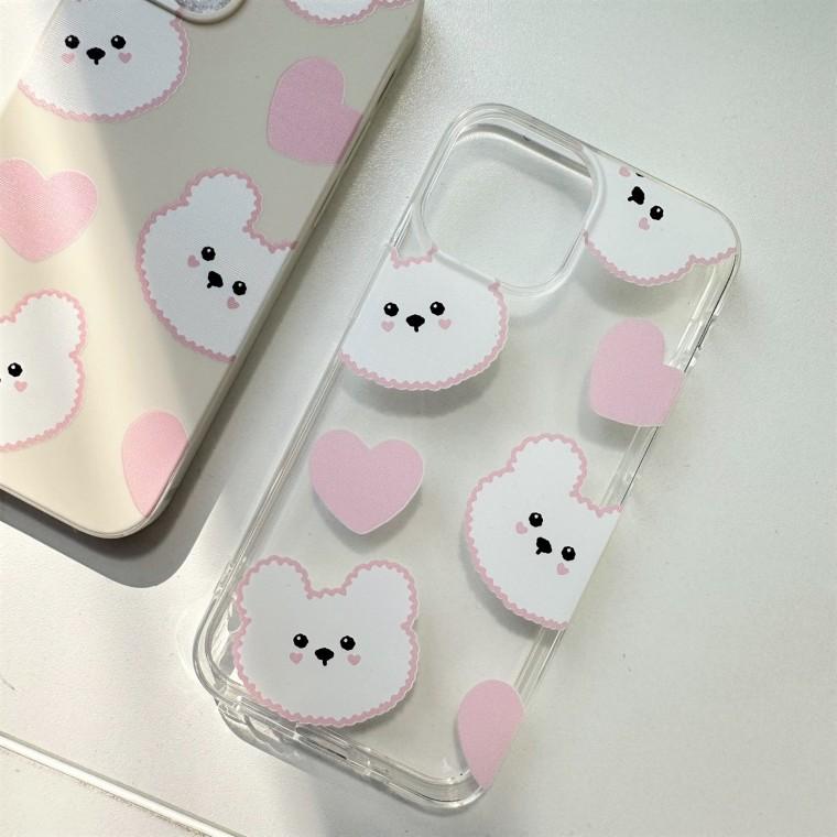 하트 곰 패턴 아이폰16케이스 실리콘 젤리 갤럭시 S22 S23 24 25 노트20 울트라