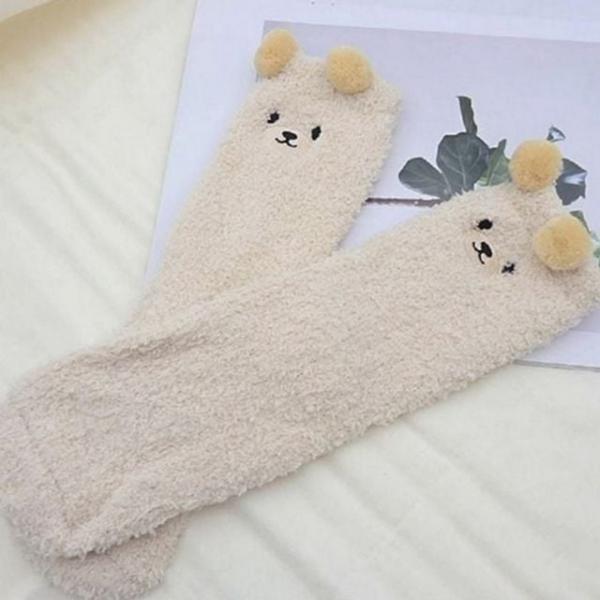 여성 귀여운 양말 부드러운 수면 겨울 보온
