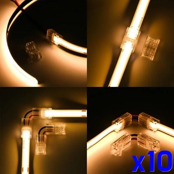 WL LED 스트립 커넥터 연장 코너 DC파워 x10개