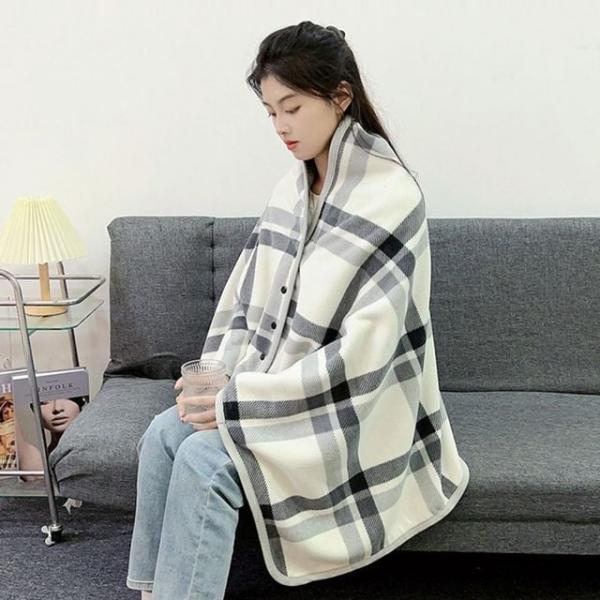 WL 양면 방한 무릎 수면 망토 극세사 어깨 담요 포근한