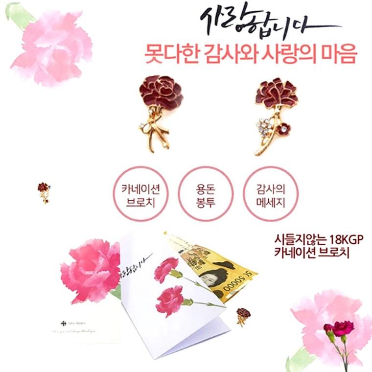 카네이션브로치 용돈봉투-D/편지봉투/어버이날/선물/부모님선물