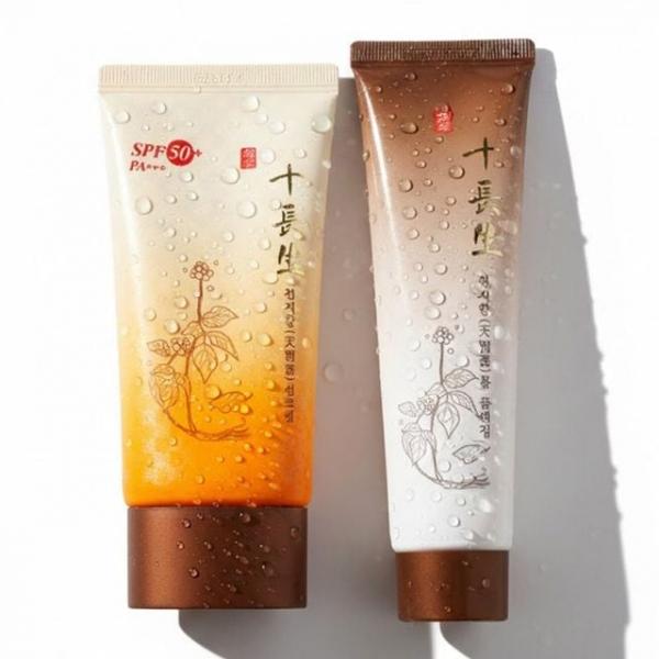 맑은 피부톤보정 100년근 산삼배양근 한방 선크림 80ml