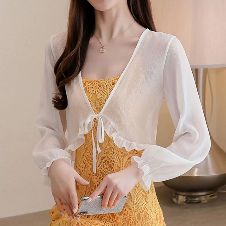 프릴 여름 가디건