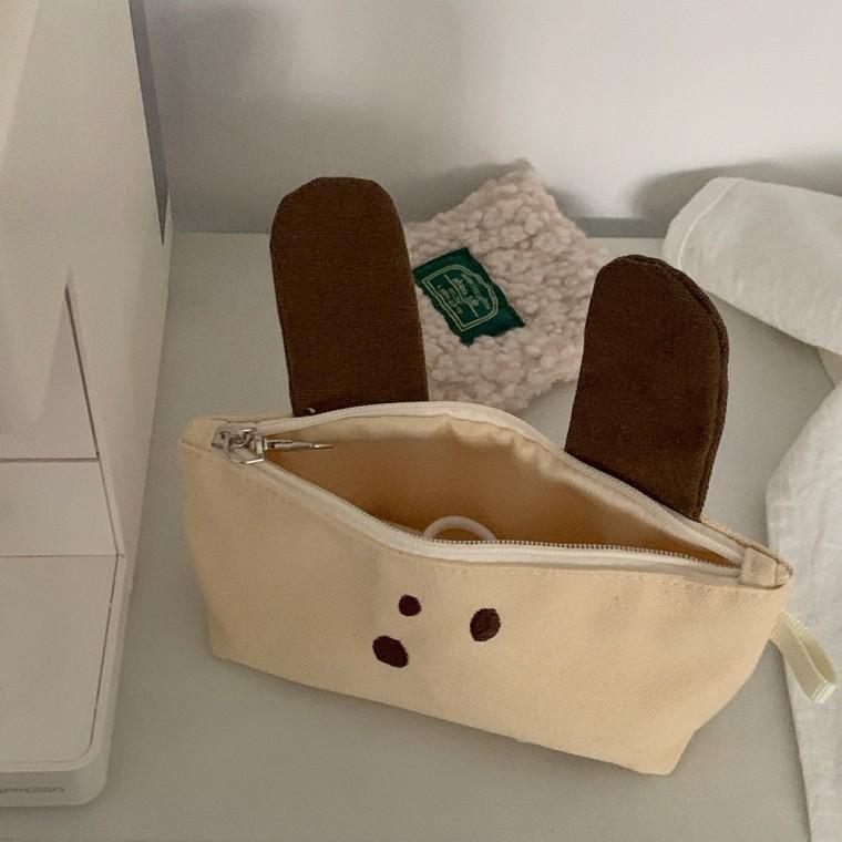 드로잉 강아지 캐릭터 동물 인형 봉제 학생 캔버스 필통 파우치 펜슬케이스 쓸모있는 친구 우정 선물