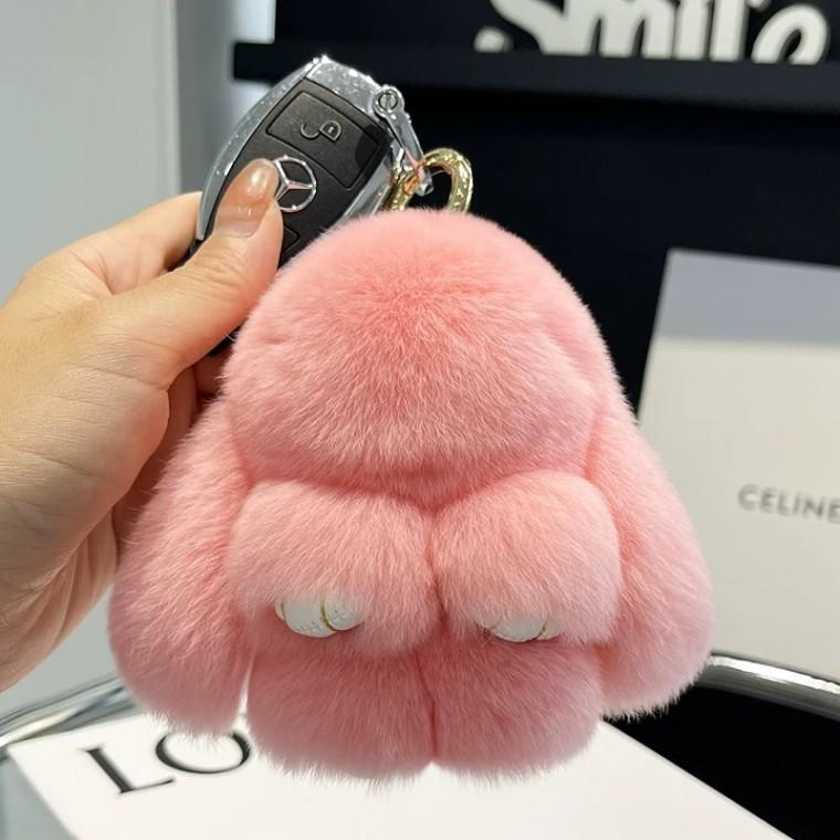 토끼 인형 열쇠고리 키링 10cm 핑크