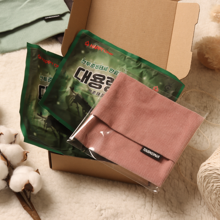 [태스코나] 골덴 핫팩 파우치 선물세트 대용량 군용 핫팩 1+1 선물포장 세트