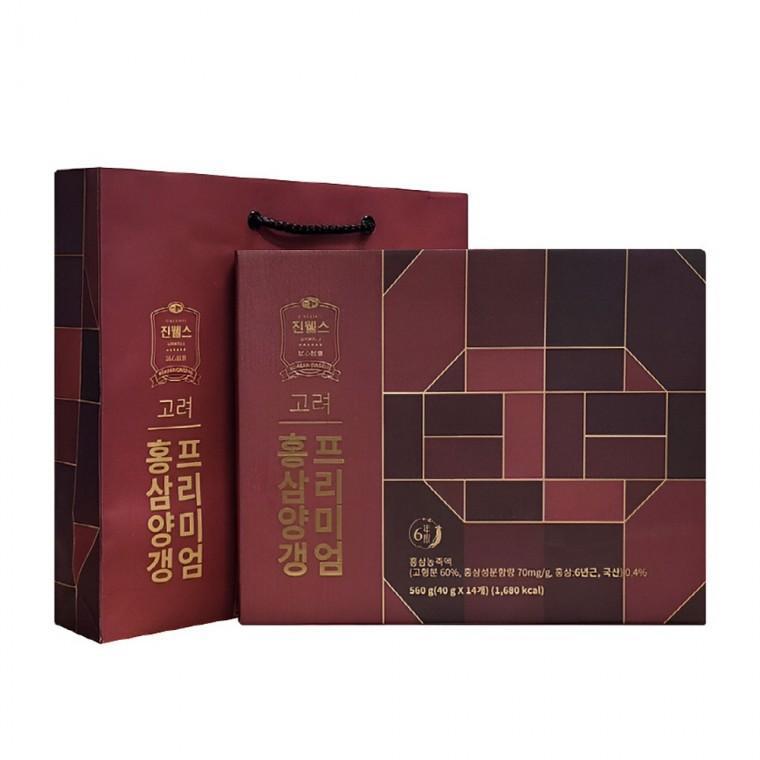 고려홍삼양갱 프리미엄 40g x 14개 국내산 진웰스 6년근 발효 홍삼 선물세트
