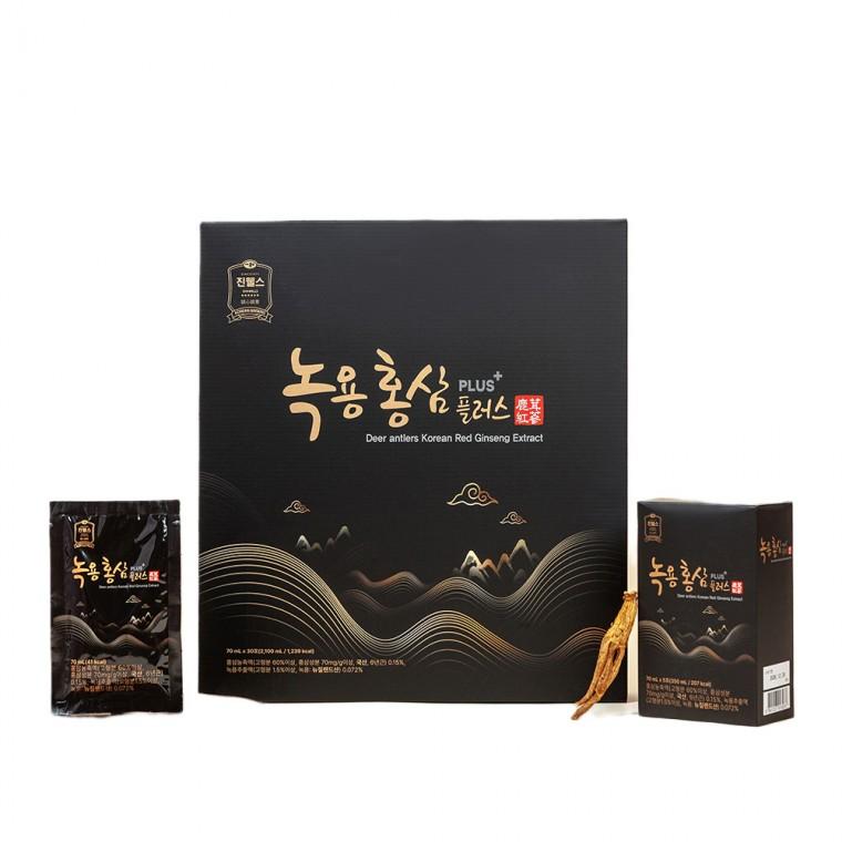 녹용홍삼 플러스 70ml x 30포 국내산 6년근 발효 홍삼액 진웰스 홍삼 선물세트