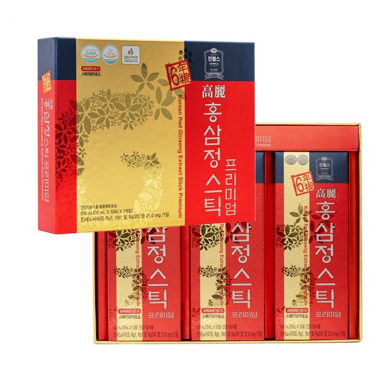 진세노사이드 21mg 홍삼정스틱프리미엄 12g x 30포 국내산 6년근 발효 홍삼액 진웰스 홍삼 선물세트