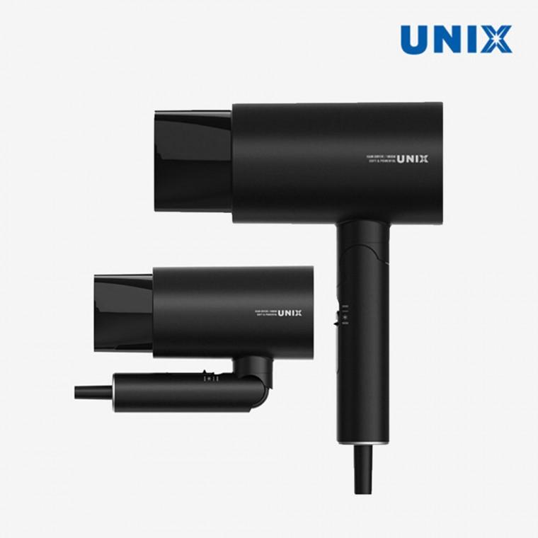 유닉스A3418/블랙 1800W 접이식 이온 헤어 드라이어 미니 드라이기 여행용 가정용