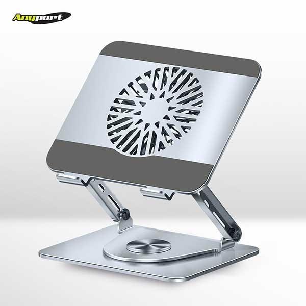 애니포트 NT1 Airfold Pro 360도 회전형 접이식 탈부착 쿨링팬 노트북거치대 실리콘패드 17인치이하사용