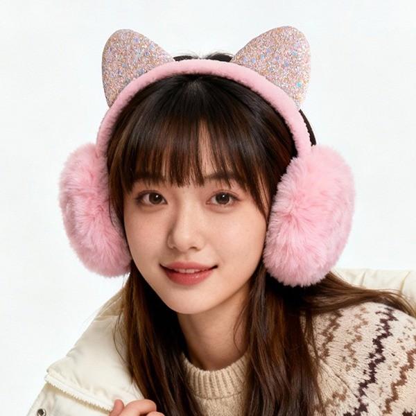 히키스 귀여운고양이 방한귀마개 접이식 겨울 귀도리 여성 남성 커플 FE20