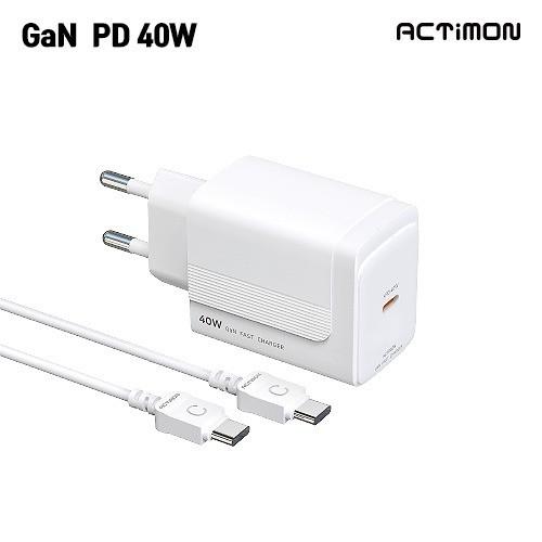 [후니케이스] 엑티몬 가정용 PD 40W 충전기 (C 포트) (C to C) MON-PD40W-T7