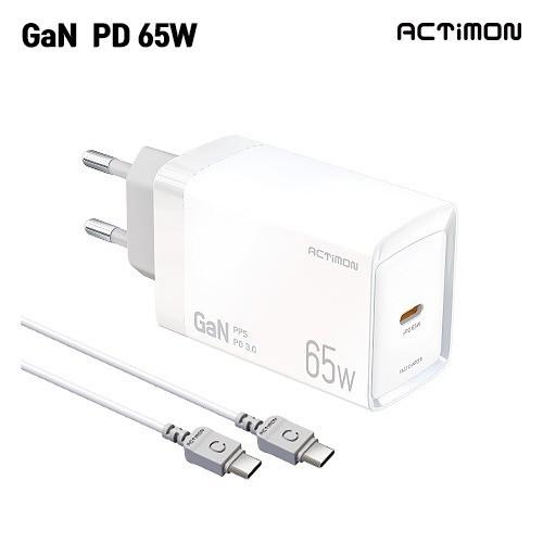 [후니케이스] 엑티몬 가정용 PD 65W 충전기 (C 포트) (C to C) MON-PD65W