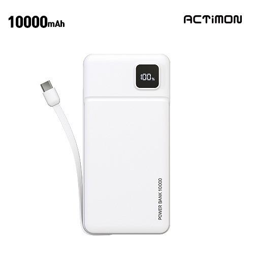 [후니케이스] 엑티몬 C타입 일체형 보조배터리 10000mAh C PIN M-LCD-P10000
