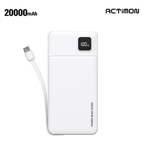 [후니케이스] 엑티몬 C타입 일체형보조배터리 20000mAh C PIN M-LCD-P20000