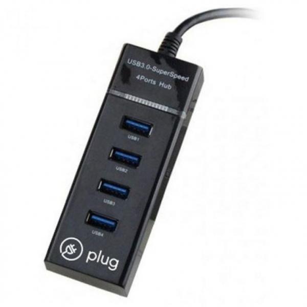 플러그 USB3.0 4포트 허브 블랙 핸드폰 태블릿 노트북