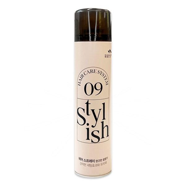 꽃남 스타일리쉬 09 헤어스프레이 꽃향기 300ml -TJ 헤어스프레이 스프레이 볼륨 잔머리 앞머리고정