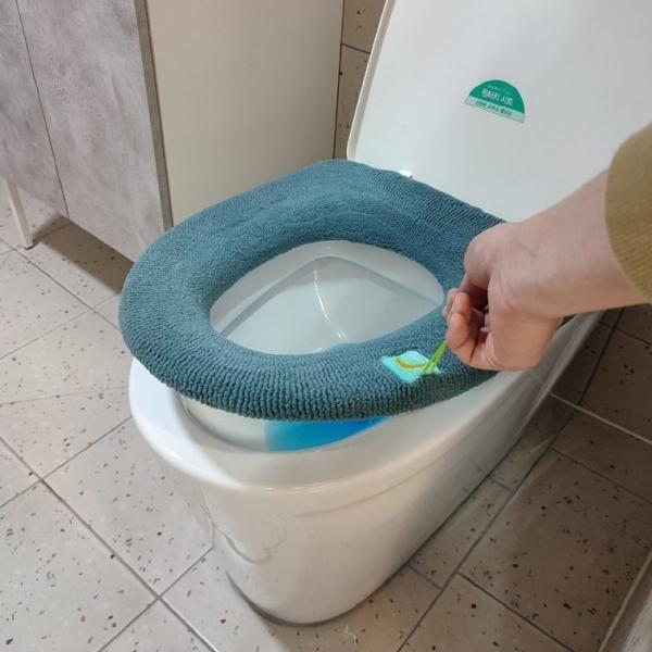 손잡이 있는 겨울 변기커버 대형