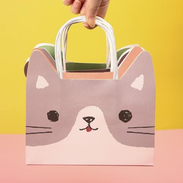 귀여운 고양이 캐릭터 종이쇼핑백