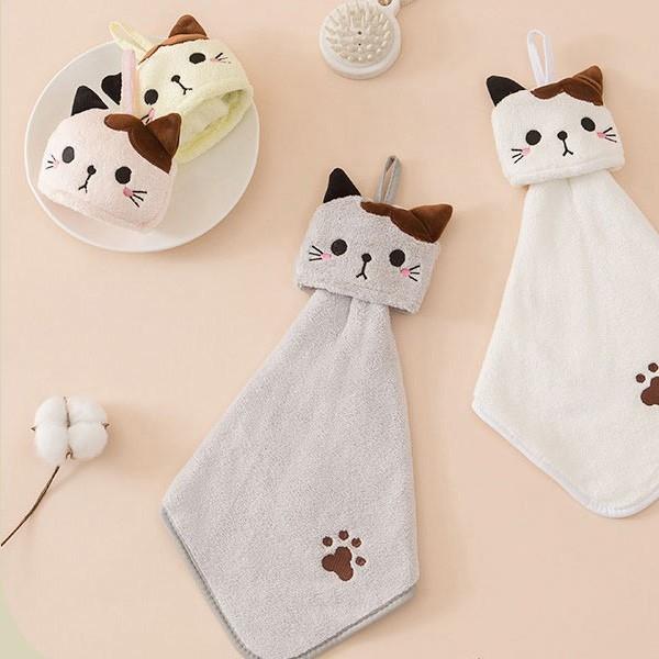 야옹이 주방 고리형 캐릭터 핸드타월 타올 키친행주 수건
