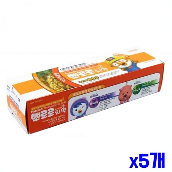 어린이 캐릭터 과일치약 파인향 90g x5개