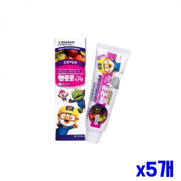 어린이 캐릭터 치약 혼합과일향 x5개 유아치약