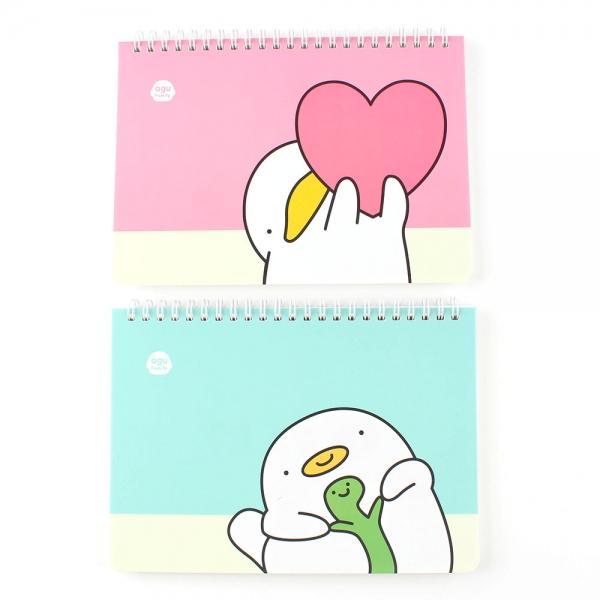 600D] 2500 오구패밀리 PP 가로형 상철 노트 (8개세트)