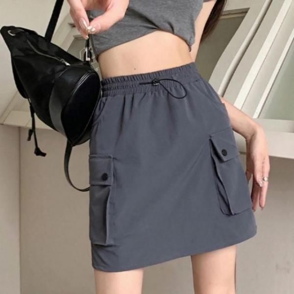 캐주얼 미니 치마 카고 베이직 여성 H라인 스커트