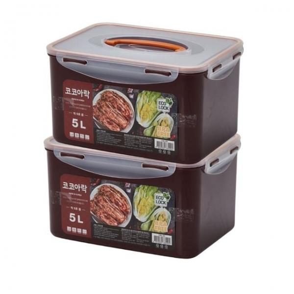 (생담) 코코아락 진공 다용도 김치통 1+1 김장 보관 밀폐용기 5L