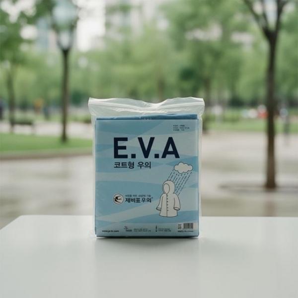 내구성 좋은 EVA 판초형 우비 야외활동용 다회용 레인코트 블루