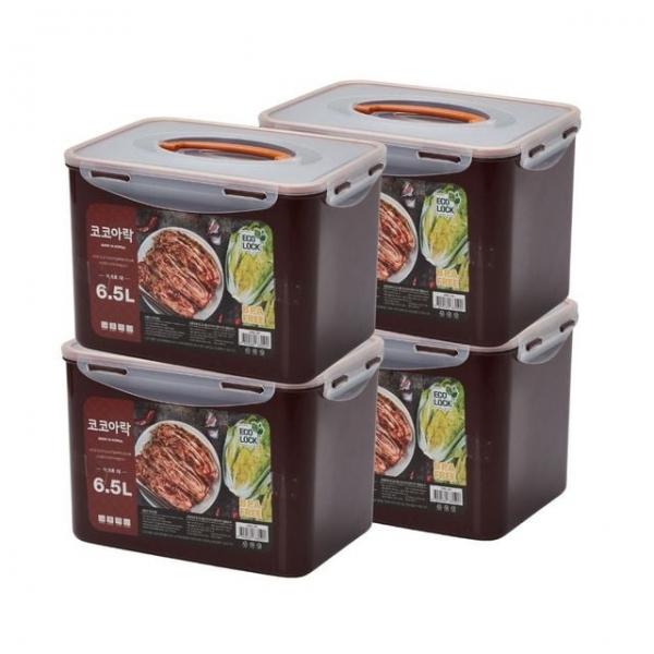 (생담) 코코아락 진공 다용도 김치통 2+2 김장 보관 밀폐용기 6.5L