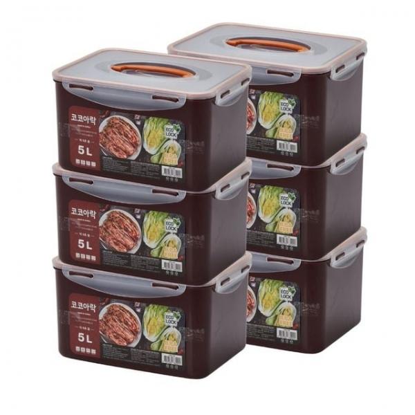 (생담) 코코아락 진공 다용도 김치통 3+3 김장 보관 밀폐용기 5L