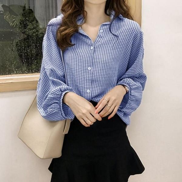 LKS004 러블리 깅엄체크 셔츠