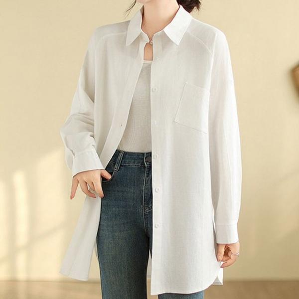 LKS003 모던 내추럴 롱셔츠