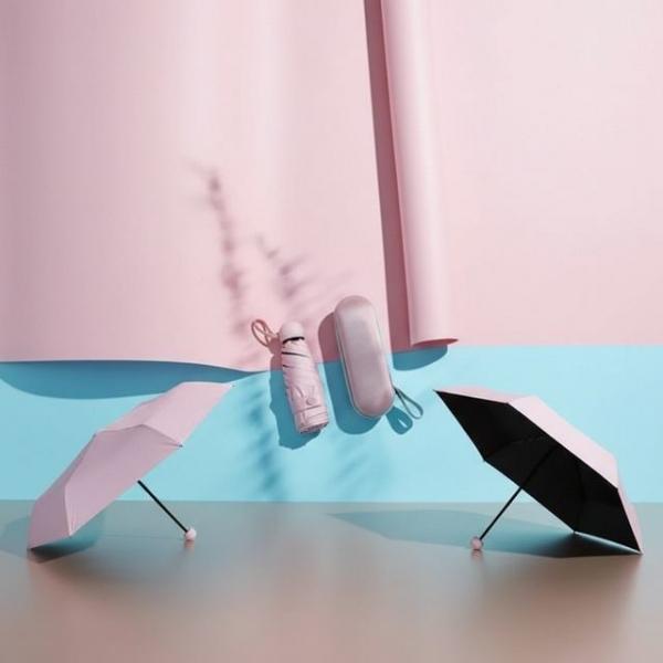초경량 캡슐 양산 자외선 차단 3단 접이식 미니 암막 우산 전용케이스포함