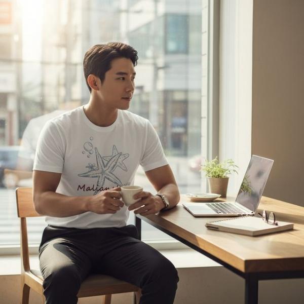 SD-260417 데일리 프린팅 불가사리 반팔 티셔츠