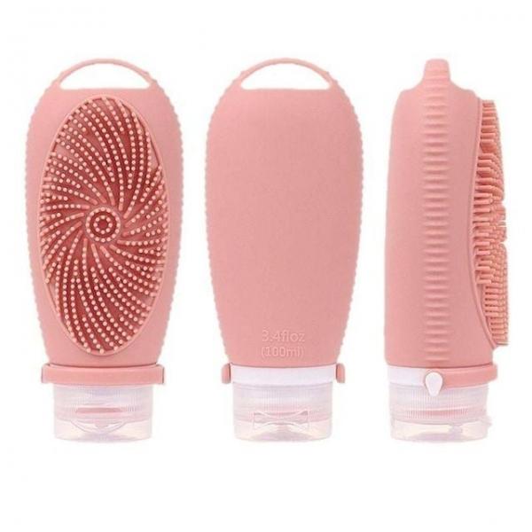 실리콘 샤워 브러쉬 공병 100ml 2종세트 바디브러시 소분용기 케이스