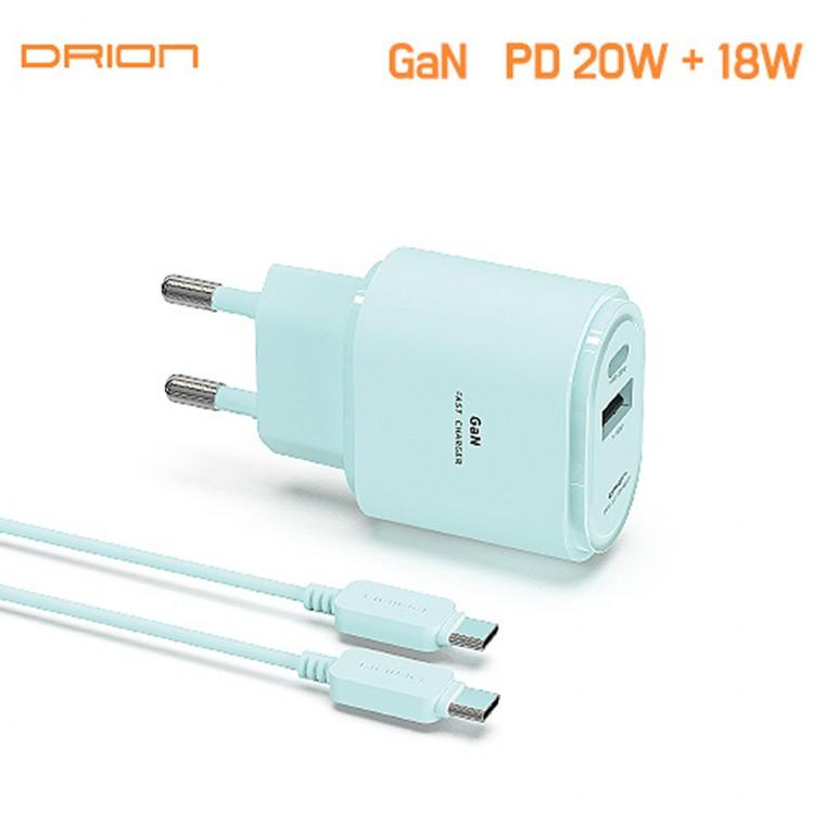 드리온 가정용 PD 20W+18W 충전기 (C+USB 포트)(C to C)