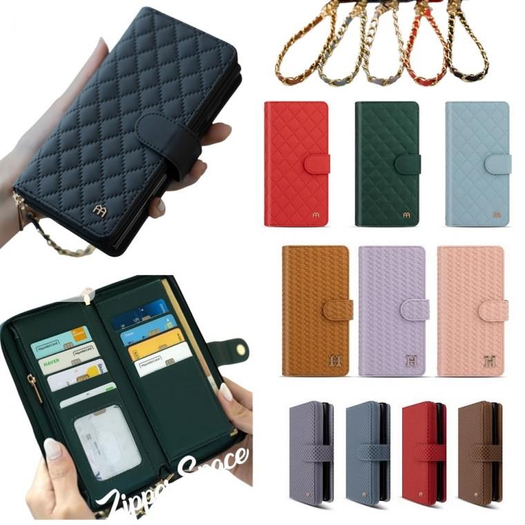 G-G) 가죽 파스텔 (라페니 3종) 지퍼 카드 지갑 케이스/갤럭시A90 5G/A908
