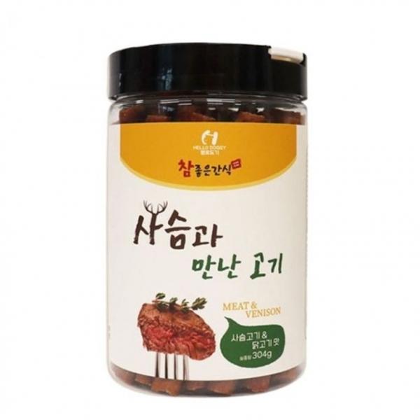 헬로도기 강아지 간식 애견간식 스틱 사슴닭고기 304g